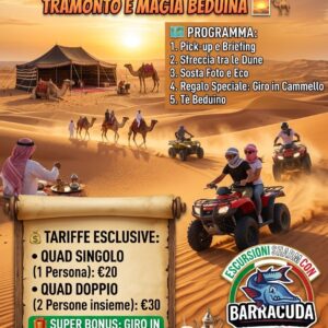 Safari in Quad nel Deserto: Adrenalina, Tramonto e Magia Beduina